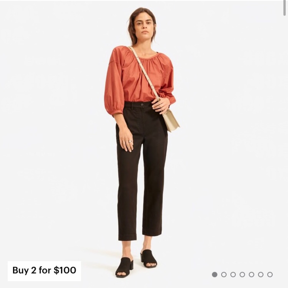 NWT everlane straight leg crop in black